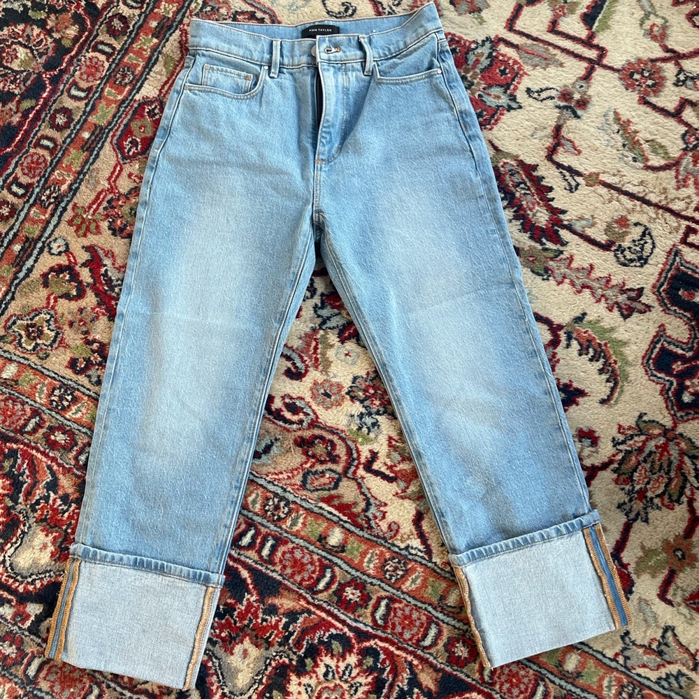 UNAVAILABLE FOR PURCHASE Ann Taylor Blue Cuffed Jeans NWOT Petite